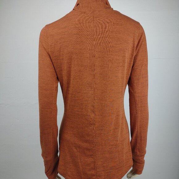 Prana terra cotta brown long sleeve hooded Henley tee t-shirt ladies Small - Picture 6 of 9